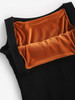 Fleece Lined Ribbed Knit Slim Tank Top