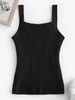 Fleece Lined Ribbed Knit Slim Tank Top