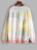 Tie Dye Funny Cat Oversized Drop Shoulder Sweatshirt