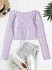Cut Out Ribbed Cinched Front Tee