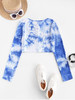 Ribbed Button Up Tie Dye Tee