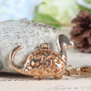 Precious Stone Dinosaur Charm Pendant
