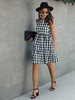 Buffalo Plaid Sleeveless Ruffle Hem Babydoll Dress