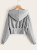 Drop Shoulder Drawstring Hoodie