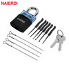 Locksmith Hand Tools Lock Pick Set Transparent Visible Practice Padlock With Broken Key