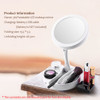 LED Lighted Makeup Mirror Adjustable Stand Desk Tri-fold with Storage Box Organizer 10X Magnifying Mirror