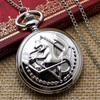 New Silver Tone Fullmetal Alchemist Pocket Watch Cosplay Edward Elric with Chain Anime Boys Gift Wholesale P423