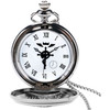 New Silver Tone Fullmetal Alchemist Pocket Watch Cosplay Edward Elric with Chain Anime Boys Gift Wholesale P423
