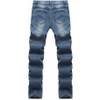 Mens Skinny jeans men Runway Distressed slim elastic jeans denim Biker jeans hiphop pants Washed black jeans for men blue