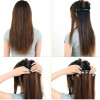 Long 17-29 inch Synthetic Clip In Hair Extensions High Temperature Fiber Curly Hair Extension Multicolor 150g