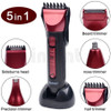 Kemei 5 in 1 Washable Electric Shaver Razor Trimmer Multifunctional Hair Clipper Set Mens Shaving Machine Ear & Nose Trimmer 635