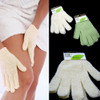 2 Pairs Shower Exfoliating Wash Skin Spa Bath Gloves Massage Loofah Scrubber New