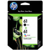 HP 61 Black/Tri-color Original Ink Cartridges, 2 pack (CR259FN)