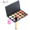 New 15 Colors Contour Face Cream Makeup Set for Pincel Maquiagem Concealer Palette with Powder Puff Brush Make Up Cosmetic Set