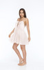 INDAH Vivid Printed Lace Up Front Mini Dress | Nude Blur