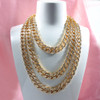 Caraquet Punk Hip Hop Cuban Link Chain Choker Necklace Iced Out Rapper Crystal Necklace Fashion Bling Rhinestone Jewelry Gift