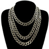 Caraquet Punk Hip Hop Cuban Link Chain Choker Necklace Iced Out Rapper Crystal Necklace Fashion Bling Rhinestone Jewelry Gift