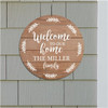 Personalized Welcome Leaves Round Sign