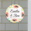 Personalized Watercolor Floral Frame 13" Round Circle Sign