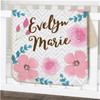 Personalized Watercolor Floral Baby Sherpa Blanket