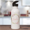 Personalized Flower Wreath Water Bottle
