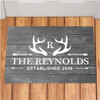 Personalized Deer Antlers Doormat