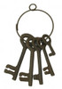 Cast Iron Set of Five Jailer Keys On Rings - 2 Sets