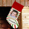 Christmas Stripes Photo Stocking