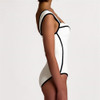 Sexy Retro Black White Striped Push Up One Piece Swimsuit