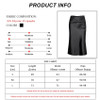 Casual Silk Black Knee-Length Office Lady High Waist Elegant Satin Skirt