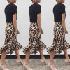 Fashion Leopard Print High Waist Skirt  Mini Ruffles Pencil Skirts