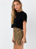 Mini Skirt High Waist Leopard Zebra Print