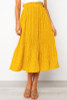 Dots Floral Print Pleated Midi Skirt