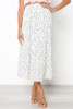Dots Floral Print Pleated Midi Skirt