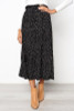 Dots Floral Print Pleated Midi Skirt