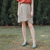 Vintage Artsy Style Mid Length Plaid Skirt