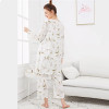 White Leaf Print Cami Pajama Set