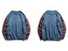 Fashion Round Neck Plaid Patchwork Knitted Casual Male Sweater