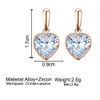 Cubic Zirconia Heart Drop Dangle Earrings For Women
