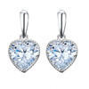 Cubic Zirconia Heart Drop Dangle Earrings For Women