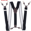 Fashion Leather 6 clips Men's Suspenders