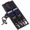 Fashion Leather 6 clips Men's Suspenders