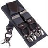 Fashion Leather 6 clips Men's Suspenders