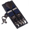 Fashion Leather 6 clips Men's Suspenders
