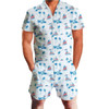 Tropical Print Men Romper
