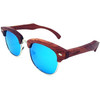 Real Sandalwood Sunglasses, Ice Blue Polarized Lenses, Handcrafted