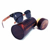 Real Walnut Wood Club Style Sunglasses, Polarized, Handcrafted