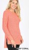 Melody popcorn tunic sweater (Coral & Banana)