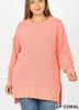 Melody popcorn tunic sweater (Coral & Banana)