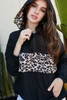 Leopard Print Front Zipper Up Hoodie Sweater